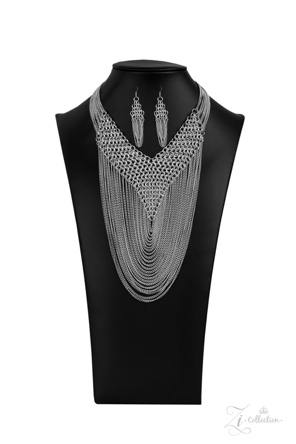 Defiant-2020-Paparazzi Exclusive Zi Collection Necklace and Matching Earring